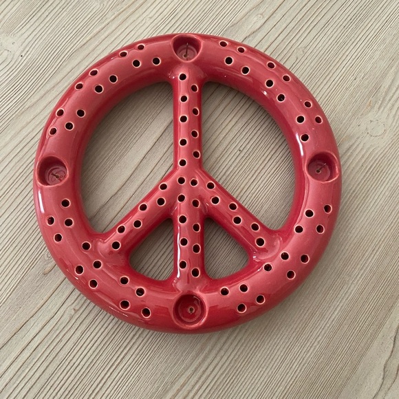 Urban Outfitters Peace Sign Taper Candle Holder - Picture 1 of 4